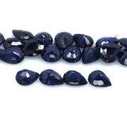 Heated only! 7.65ct pure ink blue Sapphire set from Madagascar
