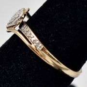 Dazzling 10K Yellow Gold Heart Diamond Cluster Ring