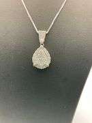 CERTIFIED 14K WHITE GOLD NECKLACE WITH DIAMOND PENDANT