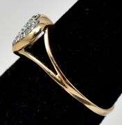 Sparkling 10k Yellow Gold Diamond Heart Ring