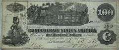 June 14 1862 $100 Straight Steam Series Confederate States Note.