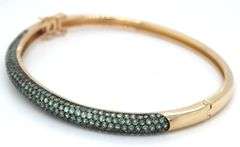 14kt Yellow gold Alexandrite pave bangle bracelet