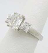 Platinum Martin Flyer Three Stone 2.21CTW Diamond Ring
