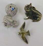 3 Vintage Sterling Silver Pins