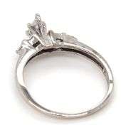 14kt White gold 0.50ctw marquise, RBC and baguette diamond engagement ring