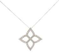 New 1.89ctw Diamond Clover Blossom Pendant Necklace in 14K