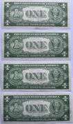 Four Consecutive 1935 E Unc$1 Silver Certificates