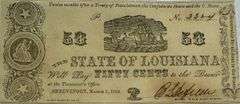 Clean Fresh Unc State of Louisiana March 1 1864 50 Cent Note.