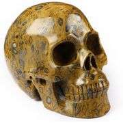 5-Inch Hand-Carved Jasper Gemstone Skull