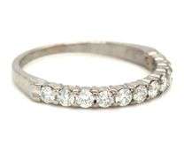 14kt White gold shared prong diamond band
