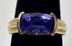 Amethyst Gemstone Ring in Vermeil Sterling Silver