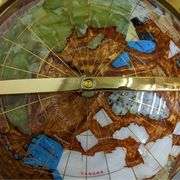 36-Inch Gold Tripod Floor Standing Gemstone World Globe