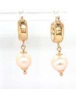 14kt Yellow gold pearl drop earrings