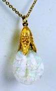 Vintage Gold Filled Large Floating Opal Pendant & Chain