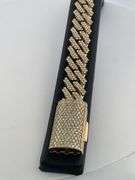 CERTIFIED 10K YELLOW GOLD MIAMI CUBAN DIAMOND LINK BRACELET