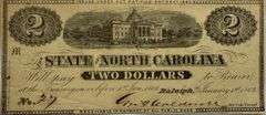 Low Serial Number $2 North Carolina Raleigh Note