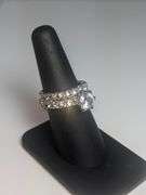 Elegant 3.5 Ctw 14 Kt White Gold Plate Lab Simulated Diamond Band Rings