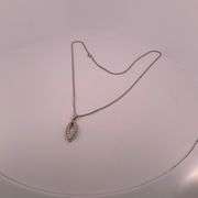 CERTIFIED 14K WHITE GOLD NECKLACE WITH DIAMOND PENDANT