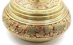 Vintage Indian brass lidded spice jar pot