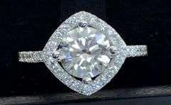 14K White Gold Round Brilliant Cut Diamond Ring