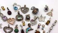 Group lot of Vintage 925 sterling silver pendants