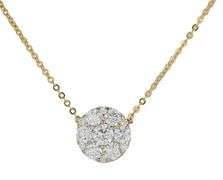 1.25ctw Round Diamond Cluster Circle Pendant Necklace in 14K