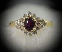 Classic 14K Yellow Gold Ring with a Ruby and Diamonds