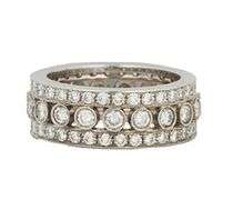 1.25ctw Round Diamond Bezel Set Triple Row Band Ring in Platinum