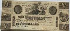$ 5 Sept 9 1840 Chesapeake & Ohio Canal Co Frederick Maryland
