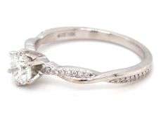 14kt White gold 0.71ct twisted shank setting