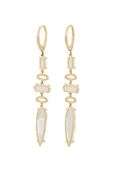 New Doves by Doron Paloma White Topaz and 0.16ctw Diamond Dangle Earrings in 14K