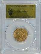 Special PCGS MS62+ Gold Label 1894 $5 Liberty Gold. Fairmont Collection
