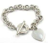 Tiffany & Co Toggle clasp heart shaped charm dangle bracelet