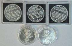 5 Impressive 1 Troy Oz pure .999 Silver Medallions in holders