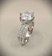Ladies Large 5 Ct Sparkling White Simulated Lab Diamond Solitaire  Ring