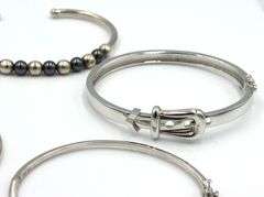Group lot of 5 cuff bangles in 925 sterling silver