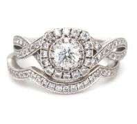 Lovely 14K WG Diamond Halo 2 Piece Set