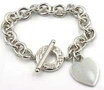 Tiffany & Co Toggle clasp heart shaped charm dangle bracelet