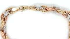 14kt Tri color gold link bracelet