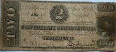 $2 CSA Note April 6 1863 Series.