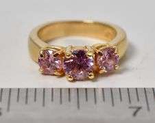 Pink Topaz Gemstone Ring in Vermeil Sterling Silver