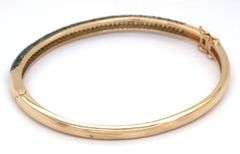 14kt Yellow gold Alexandrite pave bangle bracelet