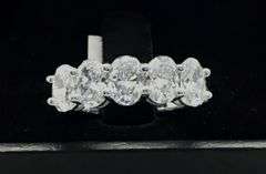 14K White Gold Oval Cut Lab Diamond Ring