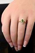 Classic 14K Yellow Gold Emerald and Diamond Ring