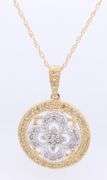 10kt Yellow Gold approximate 0.48ctw Flower Diamond Pendant on Chain