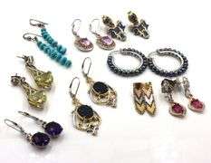 925 Sterling Silver Gemstone Earrings Lot