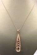 14kt Rose gold dangle pendant on chain
