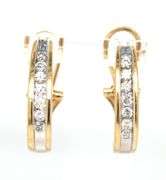 14kt Yellow gold 0.40ctw channel set diamond hoop earrings