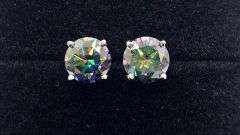 4 Ctw Russian Color Change Lab Created Alexandrite Earrings