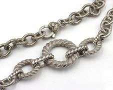 Judit Ripka 925 Sterling Silver Large Rolo Chain Link Necklace